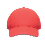 Baseball cap 5 panels 180gr Rot, Seitenansicht