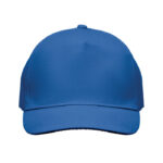 Baseball cap 5 panels 180gr Blau von oben