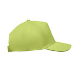 Baseball cap 5 panels 180gr Gruen, Seitenansicht