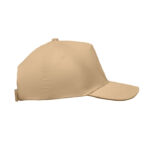 Baseball cap 5 panels 180gr Weiß, Seitenansicht