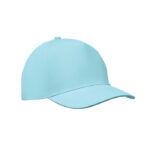 Baseball cap 5 panels 180gr Blau als Werbeartikel mit Logodruck