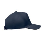 Baseball cap 5 panels 180gr Blau, Seitenansicht