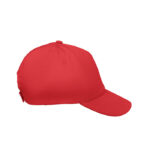 5-Panel-Baseball-Cap Kinder Rot, geöffnet dargestellt