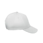 5-Panel-Baseball-Cap Kinder Weiß, geöffnet dargestellt