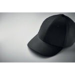 Baseball Kappe 6 Panels Schwarz, Detailaufnahme des Materials