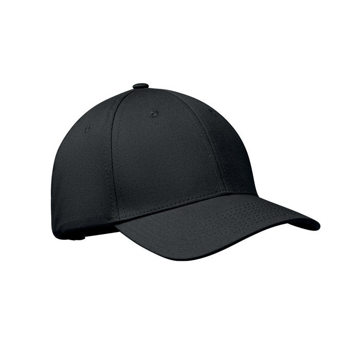 Baseball Kappe 6 Panels Schwarz als Werbeartikel mit Logodruck