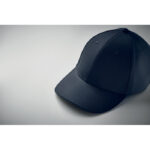 Baseball Kappe 6 Panels Blau, Detailaufnahme des Materials