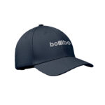 Baseball Kappe 6 Panels Blau mit markiertem Druckbereich für Ihr Logo