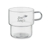 Borosilikatglas 300 ml mit markiertem Druckbereich für Ihr Logo