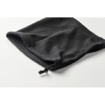 Fleece-Mehrzweckmütze Schwarz, Detailaufnahme des Materials