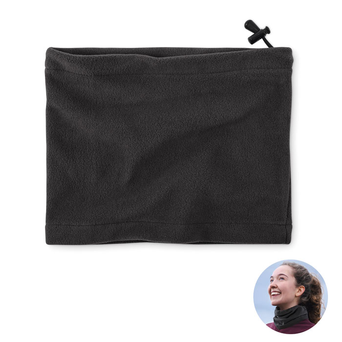 Fleece-Mütze und Halswärmer 2-in-1 als Werbeartikel mit Logodruck