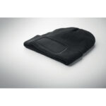 Beanie RPET-Polyester Schwarz, Detailaufnahme des Materials