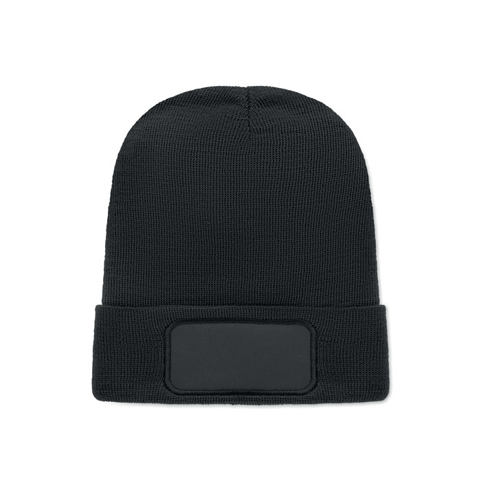 Beanie RPET-Polyester Schwarz als Werbeartikel mit Logodruck
