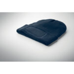 Beanie RPET-Polyester Blau, Detailaufnahme des Materials
