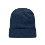 Beanie RPET-Polyester Blau, geöffnet dargestellt