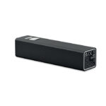 2600 mAh Powerbank Schwarz, geöffnet dargestellt