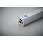 2600 mAh Powerbank Silber, Detailaufnahme des Materials