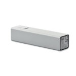 2600 mAh Powerbank Silber, geöffnet dargestellt
