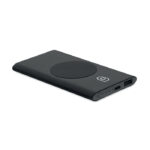 Powerbank mit Ladestation 15W Schwarz mit markiertem Druckbereich für Ihr Logo