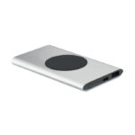 Powerbank mit Ladestation 15W Silber als Werbeartikel mit Logodruck