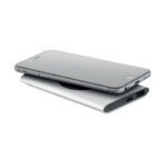 Powerbank mit Ladestation 15W Silber, Rückansicht