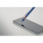 Druckkugelschreiber Aluminium Blau, Detailaufnahme des Materials