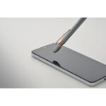 Druckkugelschreiber Aluminium Grau, Detailaufnahme des Materials