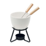 Kleines Keramik-Fondue-Set für zwei Personen als Werbeartikel mit Logo
