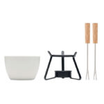 Keramik-Fondue-Set 240 ml, geöffnet dargestellt