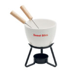 Keramik-Fondue-Set 240 ml mit markiertem Druckbereich für Ihr Logo