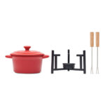Keramik-Fondue-Set 300 ml, geöffnet dargestellt