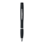 Stift mit TWS-Reinigungs-Set Schwarz, geöffnet dargestellt