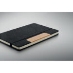 DIN A5 RPET Notizbuch-Set Schwarz, Detailaufnahme des Materials