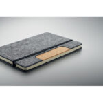 DIN A5 RPET Notizbuch-Set Grau, Detailaufnahme des Materials