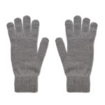 Gestrickte Handschuhe RPET Grau, geöffnet dargestellt