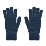 Gestrickte Handschuhe RPET Blau, geöffnet dargestellt