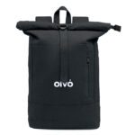 15" Rolltop-Laptop-Rucksack mit markiertem Druckbereich für Ihr Logo