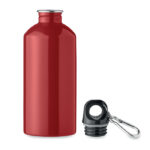 Trinkflasche recycelter 500ml Rot, geöffnet dargestellt