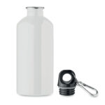 Trinkflasche recycelter 500ml Weiß, geöffnet dargestellt