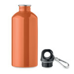 Trinkflasche recycelter 500ml Orange, geöffnet dargestellt
