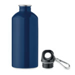 Trinkflasche recycelter 500ml Blau, geöffnet dargestellt