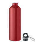 Trinkflasche recycelter 750 ml Rot, geöffnet dargestellt