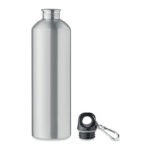 Trinkflasche recycelter 750 ml Silber, geöffnet dargestellt