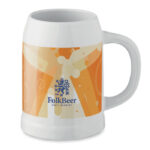 Bierkrug Sublimation 500 ml mit markiertem Druckbereich für Ihr Logo