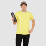 Sport-Trinkflasche RPET 1L Schwarz, Rückansicht