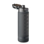 Sport-Trinkflasche RPET 1L Schwarz von oben