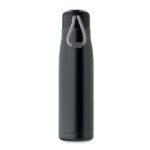 Doppelwandige Flasche 500 ml Schwarz, geöffnet dargestellt