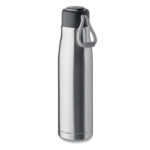 Doppelwandige Flasche 500 ml Silber als Werbeartikel mit Logodruck