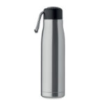 Doppelwandige Flasche 500 ml Silber, Seitenansicht