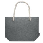Einkaufs- oder Strandtasche Grau, geöffnet dargestellt